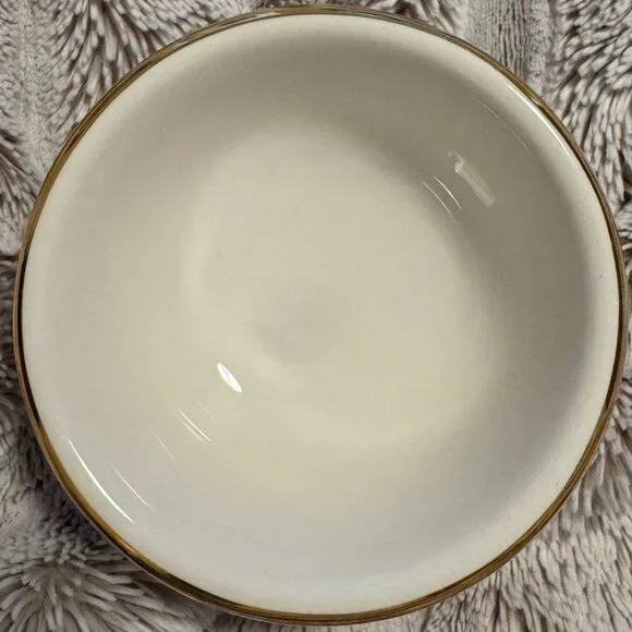 HENRI BENDEL Signature Brown and White Stripe Porcelain Pet Bowl- Discontinued - Picture 3 of 3